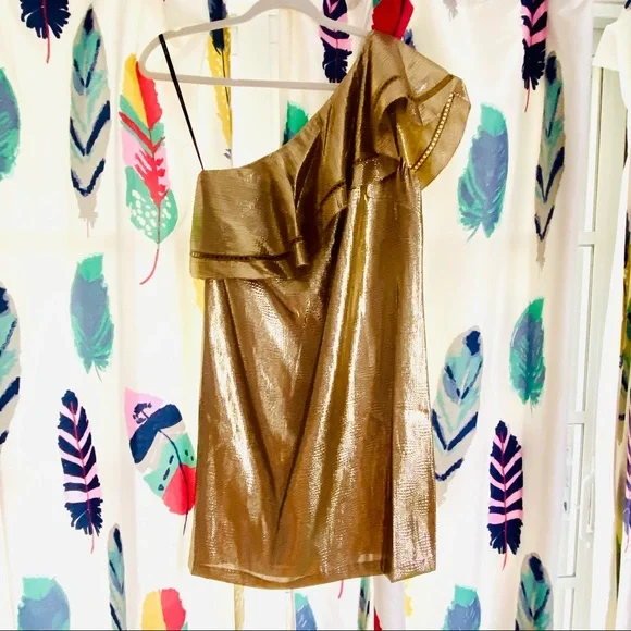 Rachel Zoe Ruffled One-Shoulder Jacquard Dress NWT - Picture 15 of 16